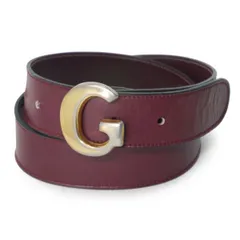 OLD Gucci Gロゴ　赤茶皮ベルト (guccibelt-066)