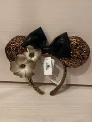 希少✨アウラニディズニー 海外限定カチューシャ リボン スパンコール ブラウン 希少✨アウラニディズニー 海外限定カチューシャ リボン