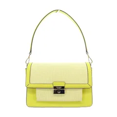 ケイトスペード KATE SPADE ショルダーバッグ ハンドバッグ 2way レザー キャンバス 黄 イエロー /AK11