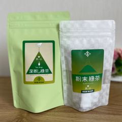 【粉末緑茶スティック＆三角ティーバッグ深蒸し緑茶20個入セット】