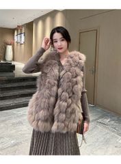 軽くて温かい コート ベスト 秋冬 フェイクファー キツネ毛 毛皮 毛皮アウター タンクトップ