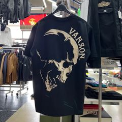 XL のみ‼️1点のみ‼️VANSON バンソン⚫︎半袖　Tシャツ　ブラック　スカル　刺繍