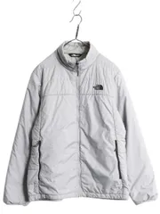 【お得なクーポン配布中!】 ノースフェイス 中綿 ナイロン ジャケット メンズ L 古着 The North Face フルジップ ブルゾン アウトドア ハイネック ワンポイント グレー