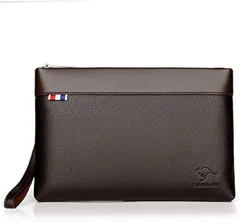 Ｔｈａｉ　Ｓａｗａｄｅｅ クラッチバッグ メンズ 鞄 小さめ セカンドバッグ おしゃれ ブランド かわいい PUレザー( ブラウン)