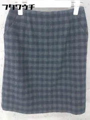 ◇ ROPE PICNIC ロペピクニック バックジップ ギンガムチェック ミニ 台形 スカート サイズ36 グレー ネイビー レディース 【中古】 【1002801297725】