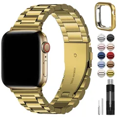 Apple Watch バンド 41mm 40mm 38mm ベルト ステンレス、コンパチブル iwatchバンド アップルウォッチ バンド Apple Watch Series 9/8/7/6/5/4/3/2/1、SE/SE2に対応 保護ケース付き 長さ調整