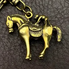 真鍮 キーホルダー キーリング ヴィンテージ ビンテージ アンティーク レトロ 真鍮製 縁起物 ハンドメイド ペンダントトップ 置物 チャーム 馬 猿 ウマ サル 82