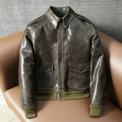 A2フライトジャケット メンズ ミリタリージャケット 空軍 タンニン鞣し羊革　本革　革ジャン