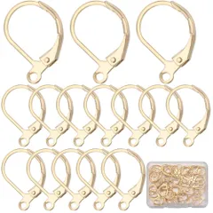 【在庫処分】ピアス パーツ パーツ フレンチ イヤリング フック レバーバック パーツ フレンチフック フープ ピアス パーツ イヤーワイヤー 24K鍍金 レバーバック イヤーワイヤー フランス式 ループ付き イヤクリップ ピアス 1箱60個 パーツ フック