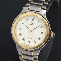 稼働 QZ 良品 セイコー LANDY 5P31-6B10 アイボリー文字盤 メンズ腕時計 2000000 NSK KRK