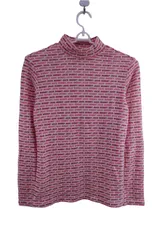 【美品】Jack Bunny(ジャックバニー) モックネック長袖シャツ ベージュピンク文字 レディース 2 263-2266130 ゴルフ用品 2411-0057 中古