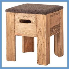北海道手作り家具 ナラ材 スツール・玄関腰掛台（桃色） SH320