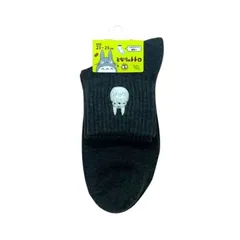 となりのトトロ 靴下 ソックス くつ下 レディース 女性用 リブショート丈 刺繍 23-25 ジブリ キャラクター グッズ 福助