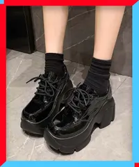 新品 厚底ローファー レディース レースアップシューズ 疲れにくい お洒落 メイド靴 お嬢様風 身長盛れ 痛くないローファー 【送料無料】