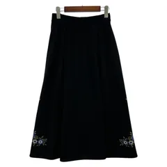 axes femme アクシーズファム 花柄刺繍 フレアスカート sizeF/ブラック