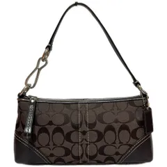 COACH コーチ アクセサリーポーチ ショルダーバッグ ミニバッグ シグネチャー レザー キャンバス 10239 ブラウン