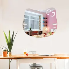 【数量限定】アクリルミラー 割れないミラー ステッカー ソフト粘着壁 かわいいステッカー 簡単に貼り付け DIY装飾 ホームルームの装飾用の3Dアクリル壁装飾-猫の形