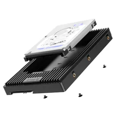 【特価セール】3.5 変換 マウンタ 2.5インチ HDD/SSD→3.5インチ 2.5 サイズ変換ブラケット SATAインターフェース内蔵 HDD ケース ORICO ネジ付き 取り付け簡単 ブラック D2SS