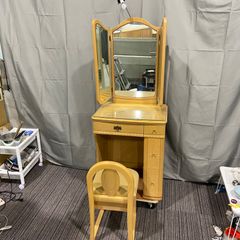 ◎【5日間限定特価!!】大塚家具 三面鏡ドレッサー ミニヨンNA 化粧台 鏡台 ランプ付属