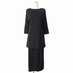 オットー コレクション OTTO collection セットアップ カットソー チュニック スカート ロング LL 黒 ブラック