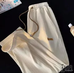 接触冷感 ワイドパンツ メンズ アイスシルクパンツ カジュアルパンツ ロングパンツ 夏 薄手 涼しい ストレート 大きいサイズ ICps262