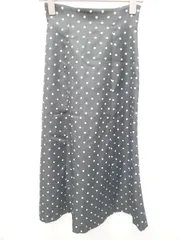 ◇ Θ PROPORTION BODY DRESSING ドット柄 ハイウエスト ロング フレア スカート サイズM ブラック ホワイト レディース E  【1506250010541】