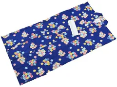 90サイズ 子供 ゆかた リップル 仕立て上がり浴衣 適応身長85-95cm ネイビー  kn-37-A