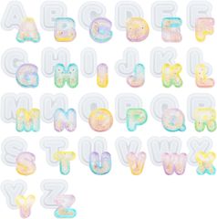 アルファベット シリコンモールド 26個セット UV レジン型 ソフトモールド 手作り DIY 樹脂 粘土 初心者 ハンドメイド ネックレス イヤリング アクセサリー ペンダント キーホルダー パーツ 作成