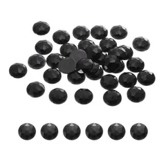 uxcell フラットバック丸型アクリルラインストーン 10mm 黒フラットバッククリスタルラインストーン クラフト 衣類 靴 DIY装飾 ギフト用 100個入り