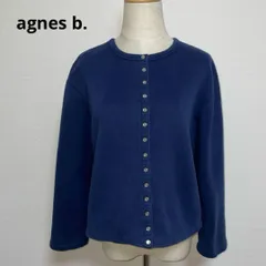 agnes b. アニエスベー ネイビー 長袖 プレッションカーディガン 2