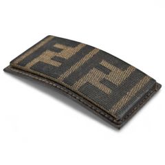 FENDI バレッタ ズッカ柄 ブラウン ジャガード Bランク fe1005cd