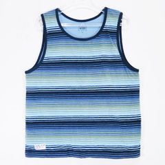 WTAPS ダブルタップス 11SS SLEEVELESS/TANK.COTTON.TEXTILE 111HNDT-CSM07 ボーダー タンクトップ ノースリーブ テキスタイル ブルー