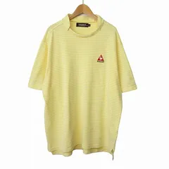ルコックスポルティフ le coq sportif QG1865 ゴルフ Tシャツ ボーダー 半袖 LL 黄 イエローのサムネイル