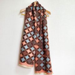大判 ストール 厚手 春 秋 冬 七宝柄 チェック柄 ピンク×ブラウン レディース ショール 母の日 ギフト プレゼント ポリエステル ボリューム ブランケット代り ドット 女性 ロング 柔らかい 模様 持ち運び マフラー 膝掛け 長め 長方形 透けない 寒さ