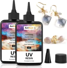 【新着商品】手芸用品 DIY アクセサリ uvレジンクリア レジンアート ハードタイプ 黄変なし UV-LED対応 ハンドメイド 急速硬化レジン液大容量200g 高い透明 UVレジン液 ButiResin