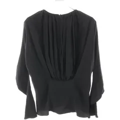 ALEXANDER McQUEEN アレキサンダーマックイーン 10SS フロントプリーツシルクブラウス 222635 ブラック 38のサムネイル