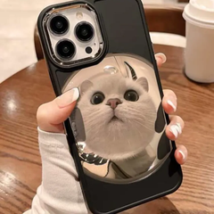★輸入★覗き込む猫　ねこ　魚眼カメラ　iPhoneケース