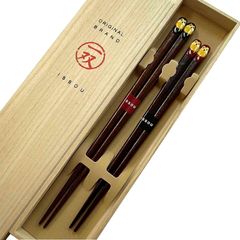 夫婦箸一双 金ふくろう 桐箱入り父の日 ギフト プレゼント 箸 退職祝い 母の日 誕生日 結婚記念日 金婚式 敬老の日 還暦祝い 内祝い 若狭塗り箸 大人用 1
