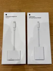 KA977 Apple 純正アダプタ 2本セット ①Lightning-SDカードカメラリーダー ②Lightning デジタルAVアダプタ
