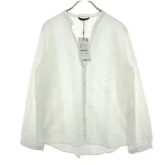 未使用 ZARA ザラ 刺繍 長袖 ブラウス XS ホワイト レディース 古着