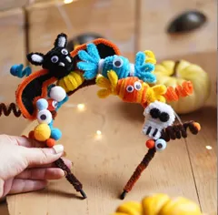 モールクラフト ハロウィンカチューシャ 髑髏 ハロウィーン パーティー モール人形 DIY 手作り 可愛い ハンドメイド 940708