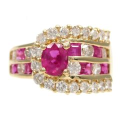 K18 ゴールド　イエローゴールド　K18YG　ルビー 1.20ct　ダイヤモンド 0.86ct　指輪　中古　美品　新品仕上げ済　レディース　リング　質屋　7月誕生石