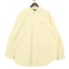90's ラルフローレン 長袖ボタンダウンシャツ BLAKE オックスフォード メンズUS-XXL イエロー系 hsc-0004n