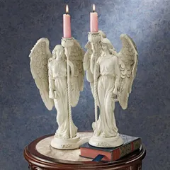デザイン・トスカノ製 天使の彫刻燭台（2個セット） 彫像/ Angels of Virtue Sculptural Candelabra (Set of 2)（輸入品