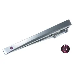 【特価商品】日本製 誕生石 タイピン 2月 メンズ (スワロフスキー社製クリスタル) ネクタイピン 1