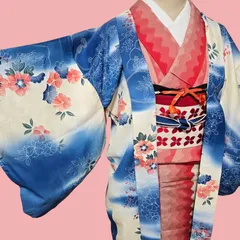 桜 鉄線 ぼかし アンティーク長羽織