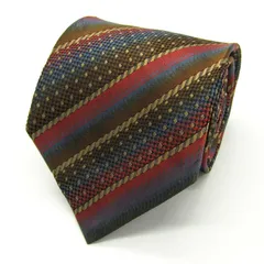 ミッソーニ ブランド ネクタイ ストライプ柄 格子柄 グラデーション シルク イタリア製 PO メンズ ブラウン MISSONI 【中古】