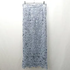◇ Θ BLUE EAST ブルー イースト ロング フレア 花柄レーススカート サイズ表記なし ブルー系 レディース E  【1507030012830】