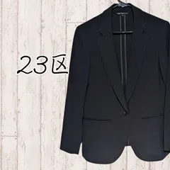 USED 23区 ジャケット 長袖 ブラック １つボタン Ｓサイズ オンワード樫山 古着 黒 レディース