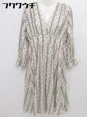 ◇ N. NATURAL BEAUTY BASIC 総柄 長袖 膝下丈 ワンピース サイズM ベージュ レディース 【1104200009418】